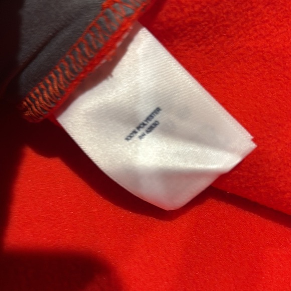 Lands' End - ladies grid Fleece Zip Up Jacket. Size Small. NWT. Orange - Picture 15 of 16